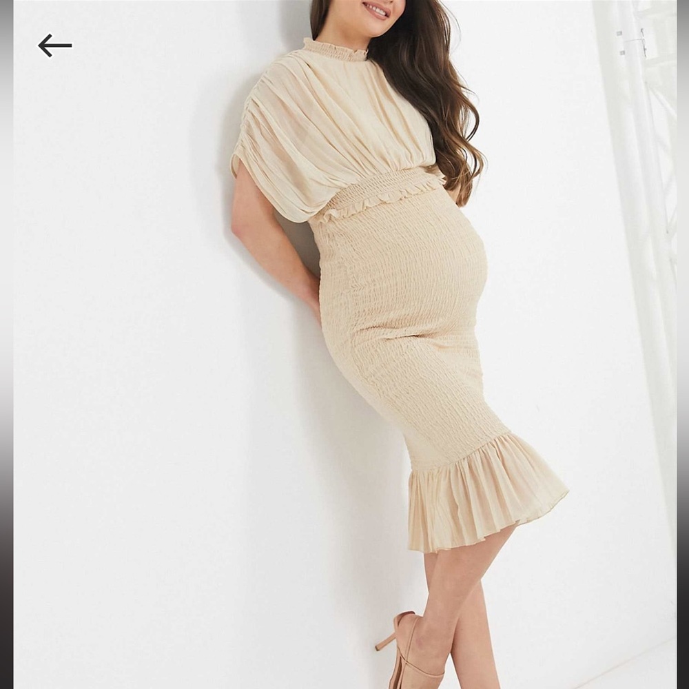 ASOS Maternity NWT Pleated Blouson Midi Dress
